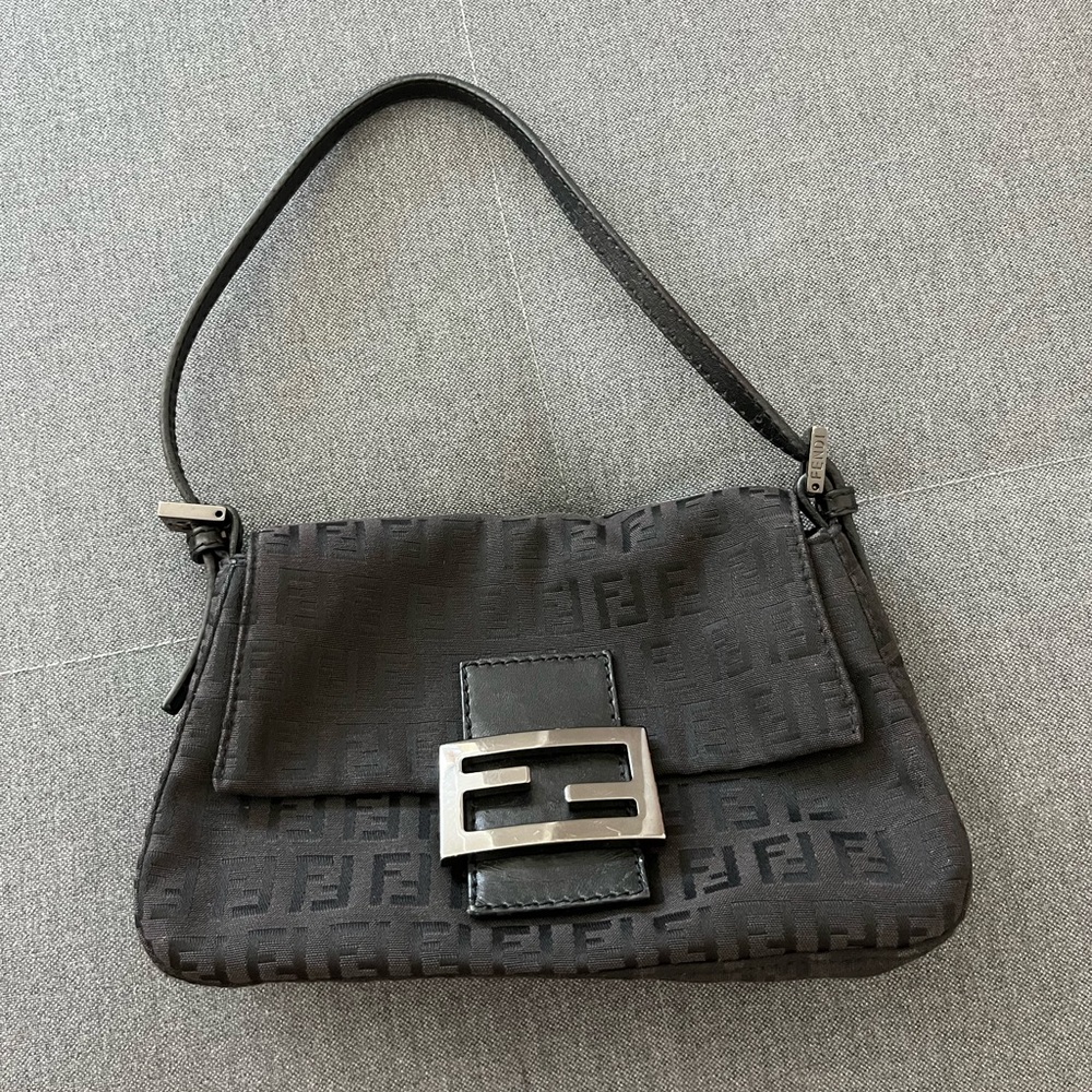 Fendi Black Mini Baguette Shoulder Bag